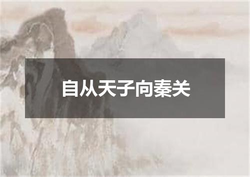 自从天子向秦关