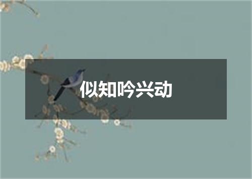 似知吟兴动