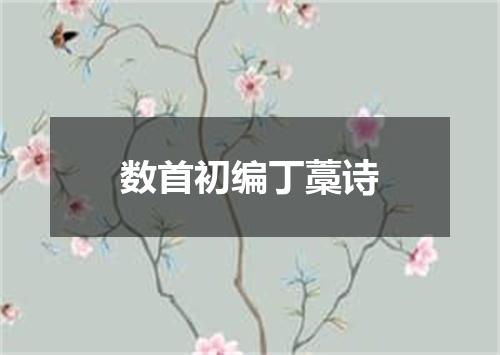 数首初编丁藁诗