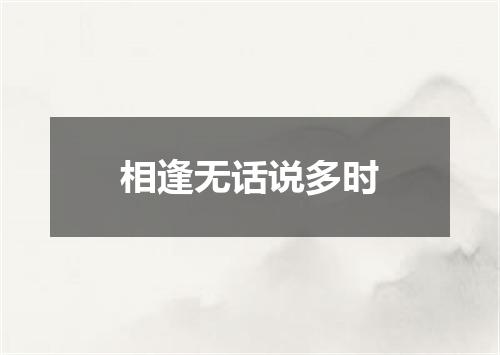 相逢无话说多时