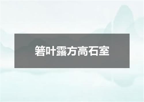 箬叶露方高石室