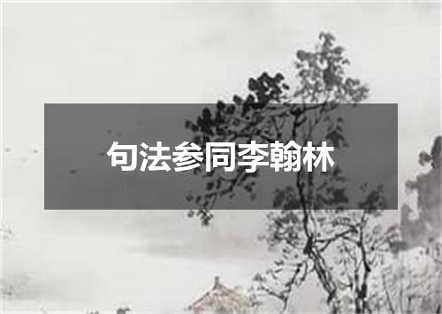 句法参同李翰林