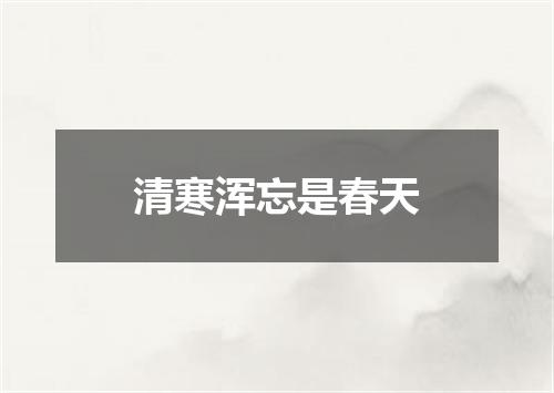 清寒浑忘是春天