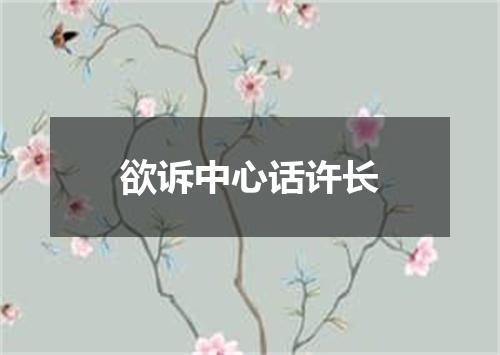 欲诉中心话许长