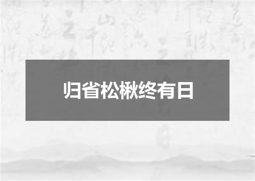 归省松楸终有日