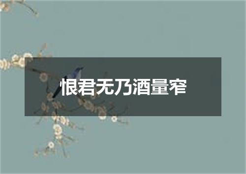 恨君无乃酒量窄