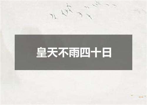 皇天不雨四十日