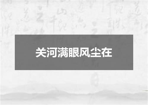 关河满眼风尘在