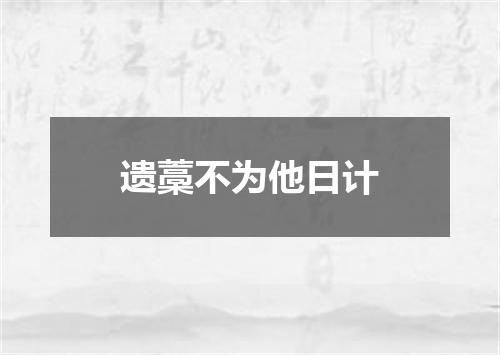 遗藁不为他日计