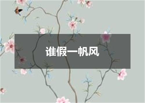 谁假一帆风