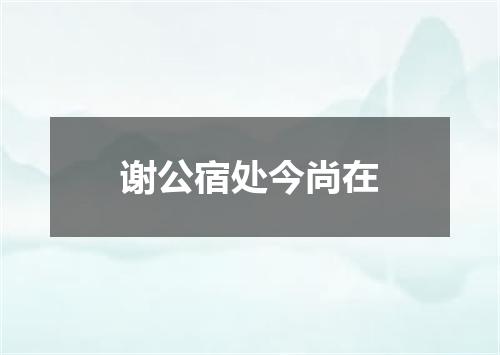 谢公宿处今尚在