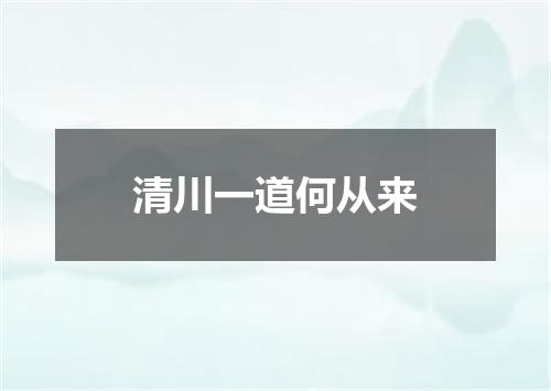 清川一道何从来