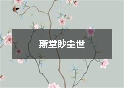 斯堂眇尘世