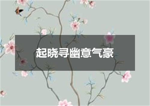 起晓寻幽意气豪