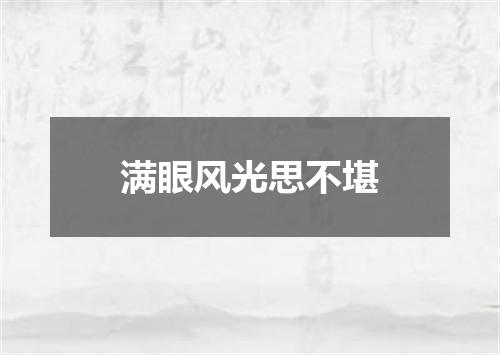 满眼风光思不堪