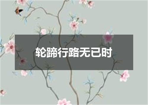 轮蹄行路无已时