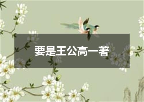 要是王公高一著