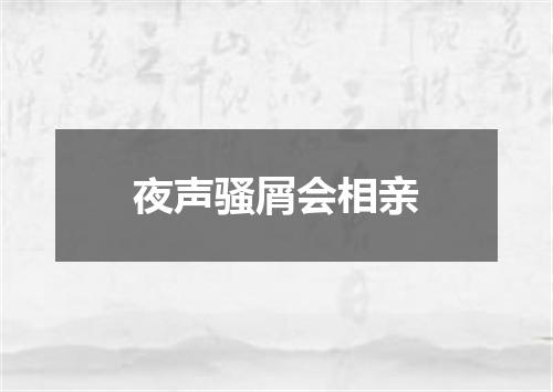 夜声骚屑会相亲