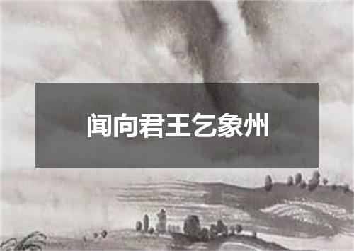 闻向君王乞象州