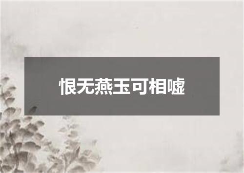 恨无燕玉可相嘘