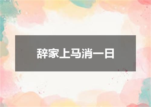 辞家上马消一日