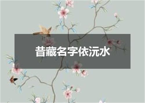 昔藏名字依沅水