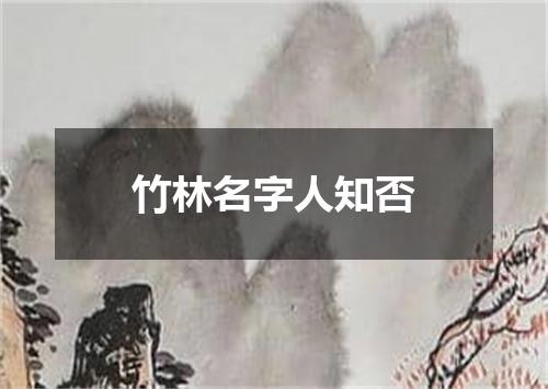 竹林名字人知否