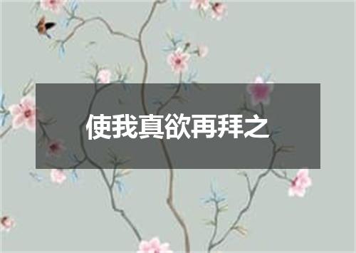 使我真欲再拜之