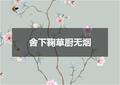 舍下鞠草厨无烟