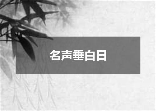 名声垂白日