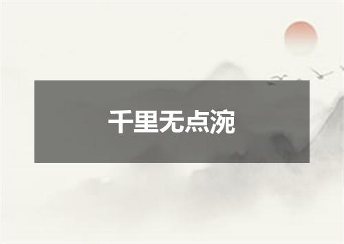 千里无点涴