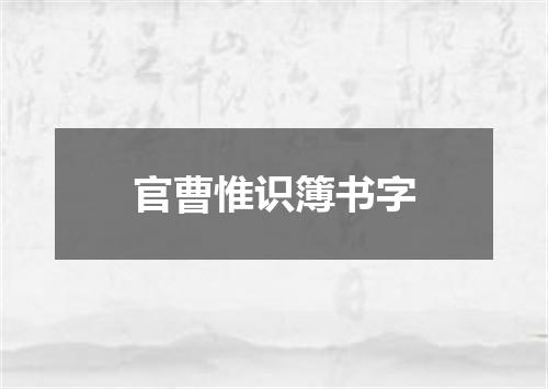 官曹惟识簿书字