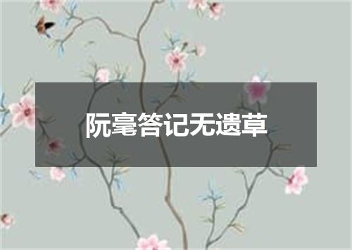 阮毫答记无遗草