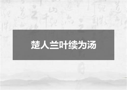 楚人兰叶续为汤