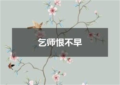 乞师恨不早