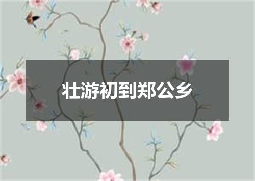 壮游初到郑公乡