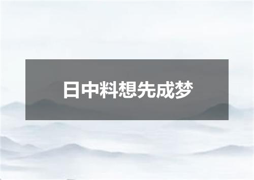 日中料想先成梦