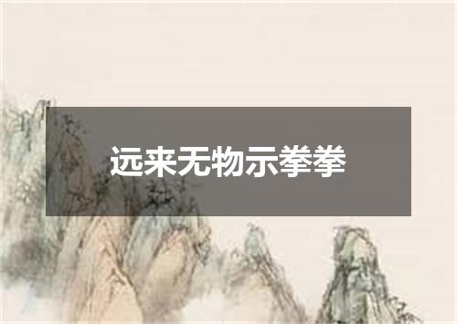 远来无物示拳拳