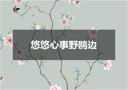 悠悠心事野鸥边