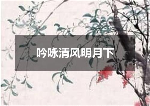 吟咏清风明月下