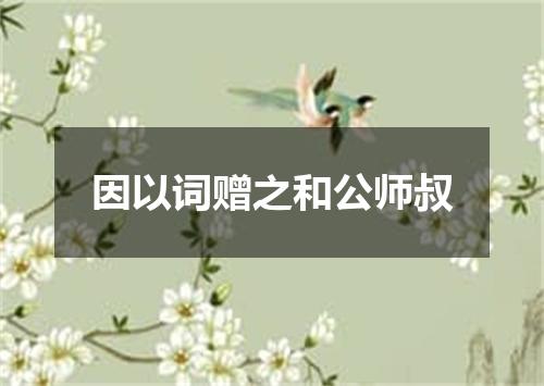 因以词赠之和公师叔