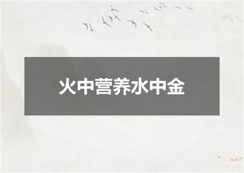 火中营养水中金