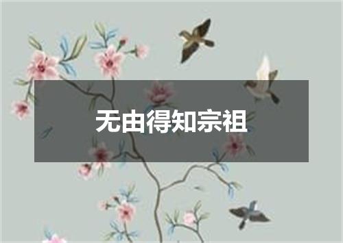 无由得知宗祖