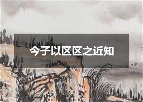 今子以区区之近知