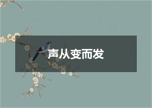 声从变而发