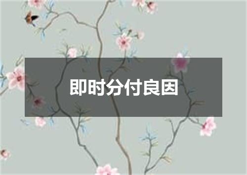 即时分付良因