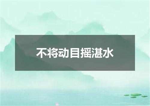 不将动目摇湛水