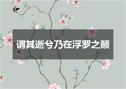 谓其逝兮乃在浮罗之颠