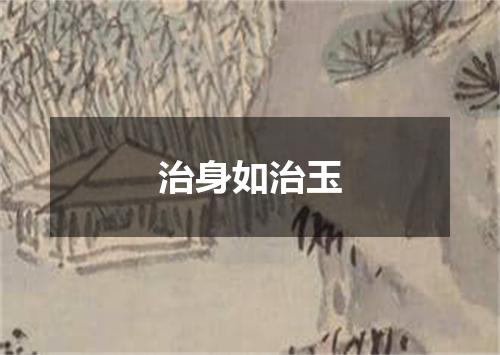 治身如治玉