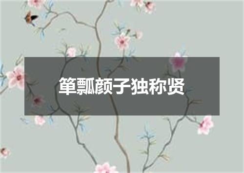 箪瓢颜子独称贤